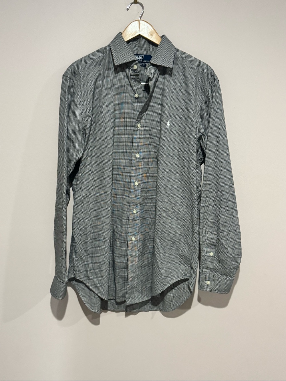 Polo Ralph Lauren Men's Classic Fit Gray Check Button-Down Shirt Long Sleeve M